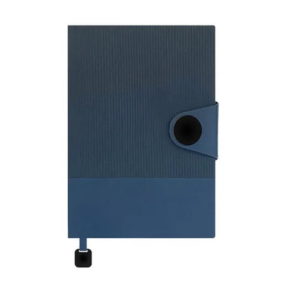 Lay-Flat Ink-Resistant Bookmark PU Leather Snap Notebook