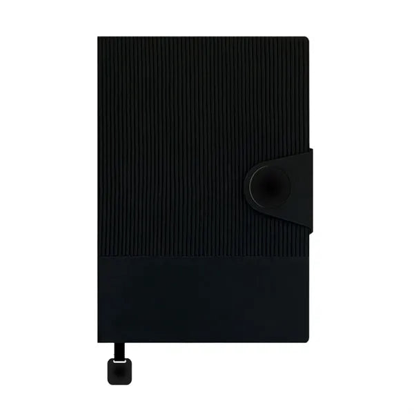 Lay-Flat Ink-Resistant Bookmark PU Leather Snap Notebook