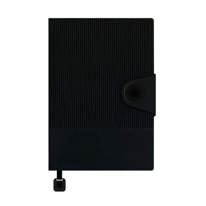 Lay-Flat Ink-Resistant Bookmark PU Leather Snap Notebook