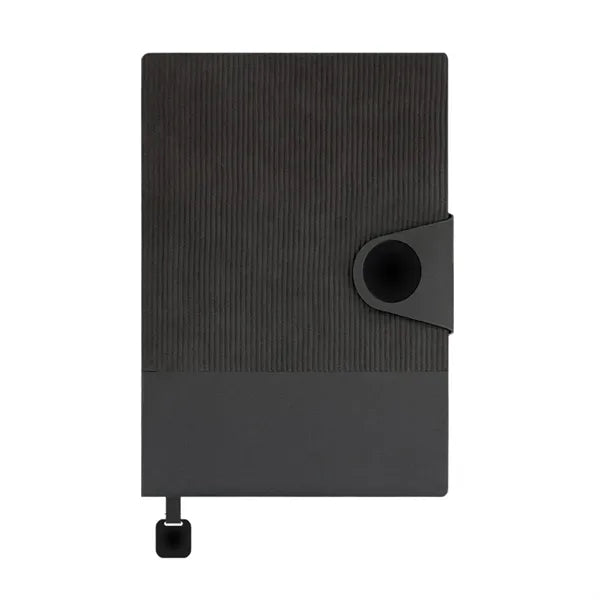 Lay-Flat Ink-Resistant Bookmark PU Leather Snap Notebook