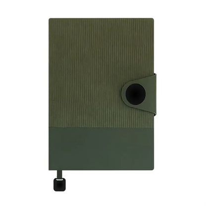 Lay-Flat Ink-Resistant Bookmark PU Leather Snap Notebook