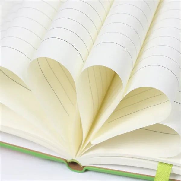 Elastic Closure Bamboo Hard Cover Notebook with Pen Sleeve