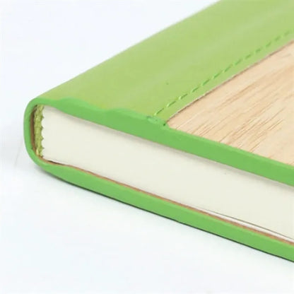 Elastic Closure Bamboo Hard Cover Notebook with Pen Sleeve