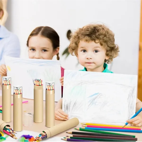 12-Piece Colored Pencils Tube With Sharpener