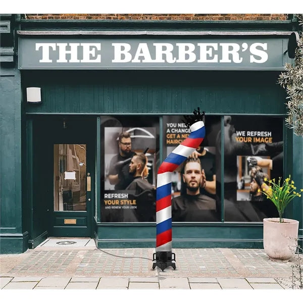 Barber Pole (Red, White, Blue) Tube with Blower
