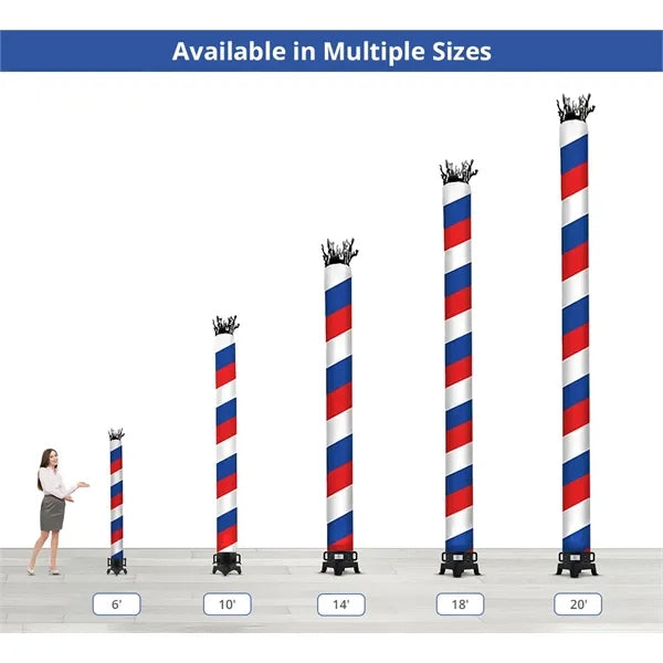 Barber Pole (Red, White, Blue) Tube with Blower