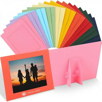 Customizable decor standing paper photo frames with easel