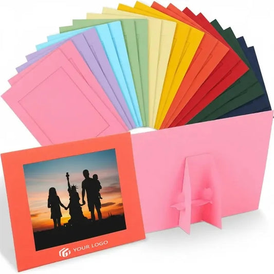 Customizable decor standing paper photo frames with easel