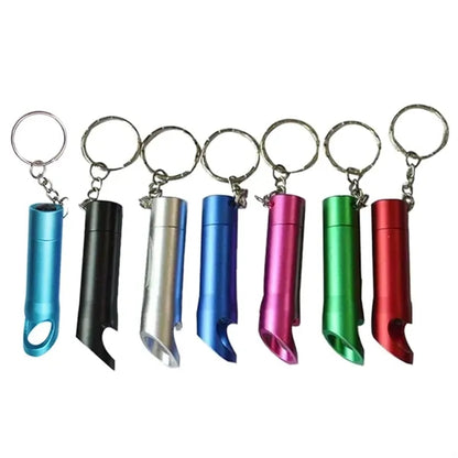 LED Flashlight Keychain with Bottle Opener