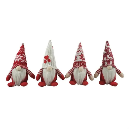 Christmas Knitted Hat Sitting Gnome Decoration