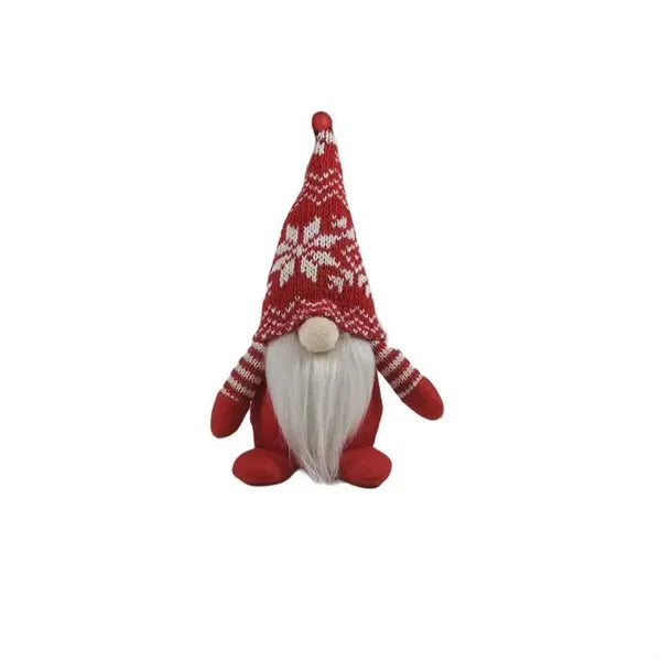 Christmas Knitted Hat Sitting Gnome Decoration