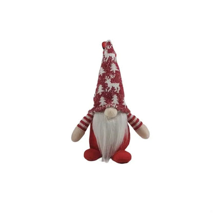 Christmas Knitted Hat Sitting Gnome Decoration