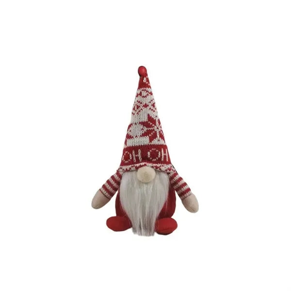 Christmas Knitted Hat Sitting Gnome Decoration