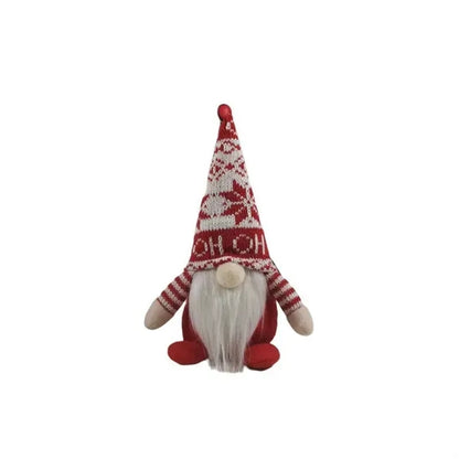 Christmas Knitted Hat Sitting Gnome Decoration