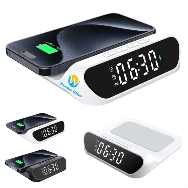 Dual Function 15W Wireless Charger LED Display Alarm Clock