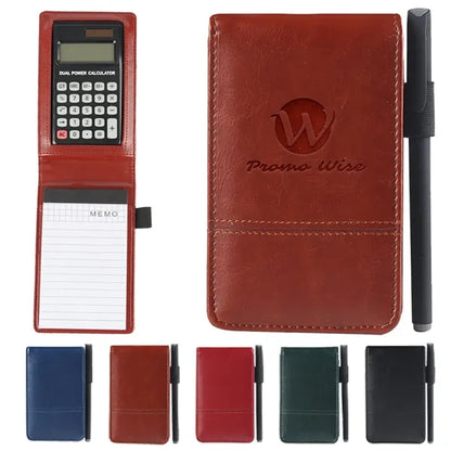 Business PU Leather Cover Notebook with 8-Digit Calculator