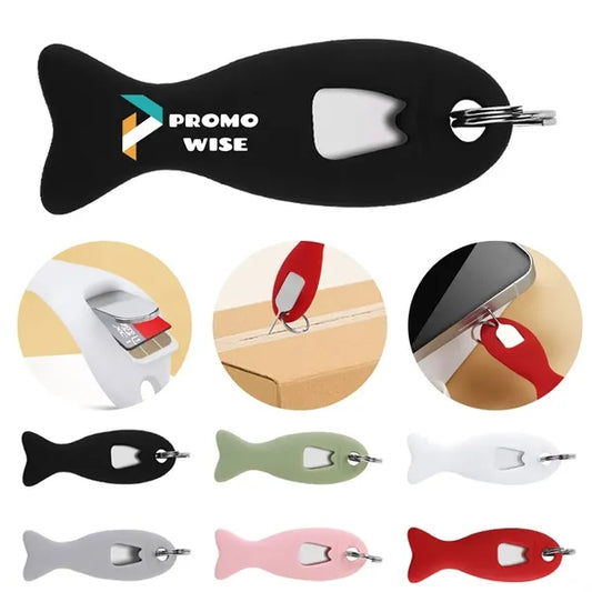 Metal SIM Ejector Pin with Keychain Silicone Fish Sleeve