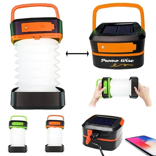 Foldable Waterproof Dual-Charging Solar Camping Lantern