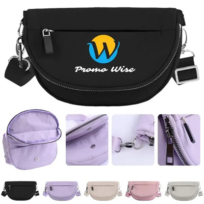 Foldable Multi-Pocket Waterproof Semicircle Crossbody Bag