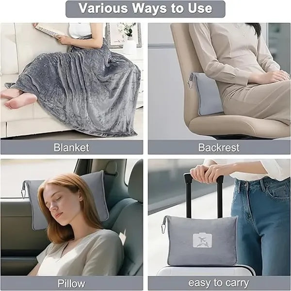 Portable Travel Blanket Pillow