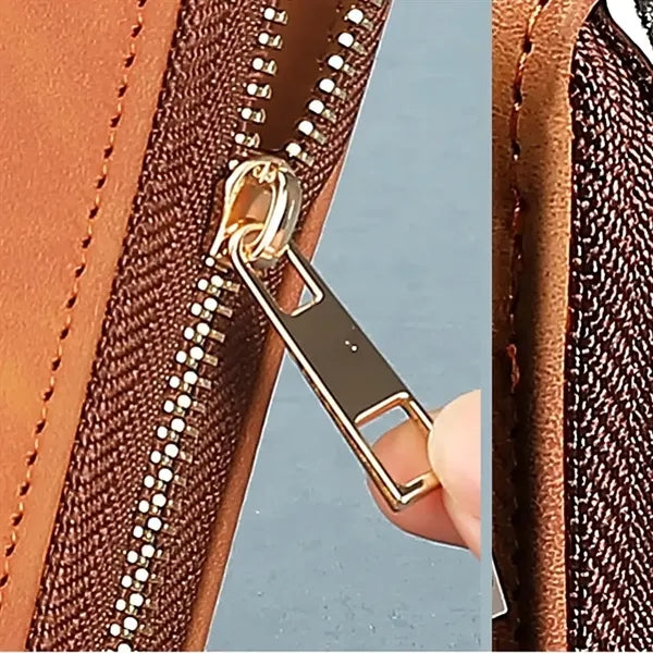 A5 Leather Binder Notebook with Zipper
