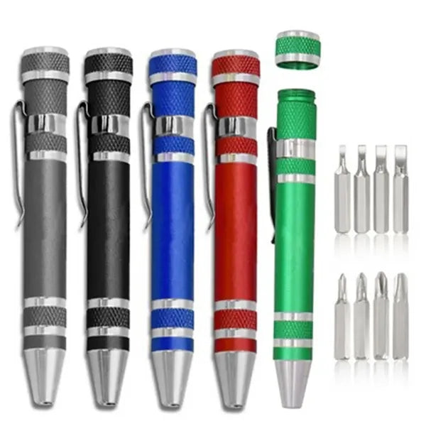 8-in-1 Aluminum Pen Style Tool Kit