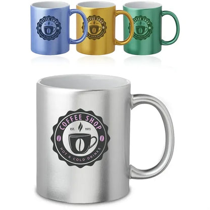 11 oz. Metallic Ceramic Custom Mug