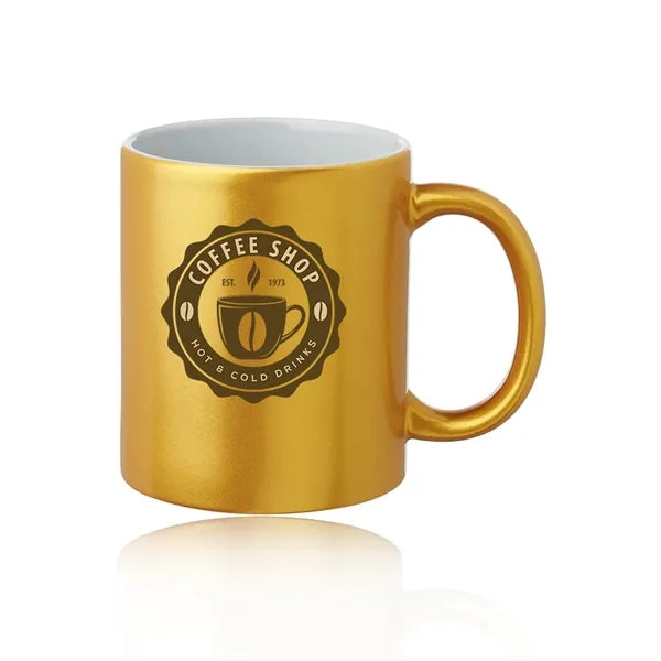 11 oz. Metallic Ceramic Custom Mug