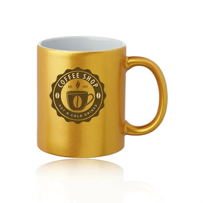11 oz. Metallic Ceramic Custom Mug