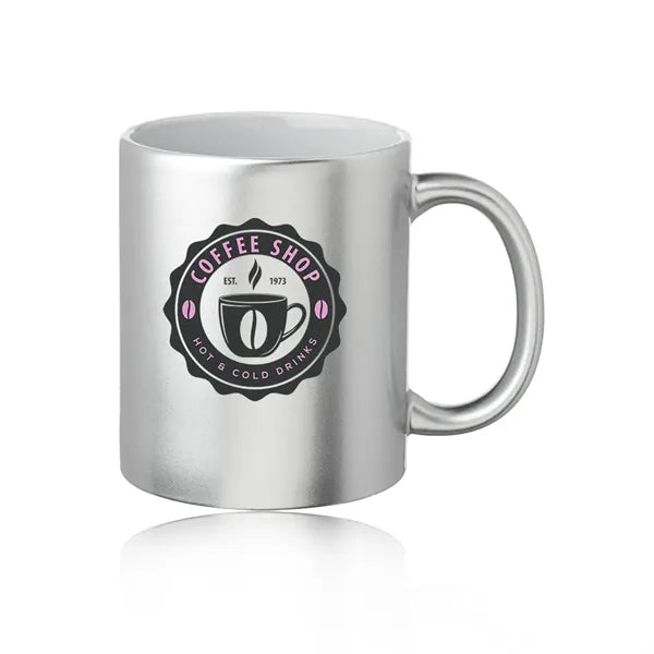 11 oz. Metallic Ceramic Custom Mug