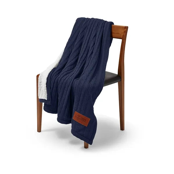 Leeman Cable Knit Sherpa Throw
