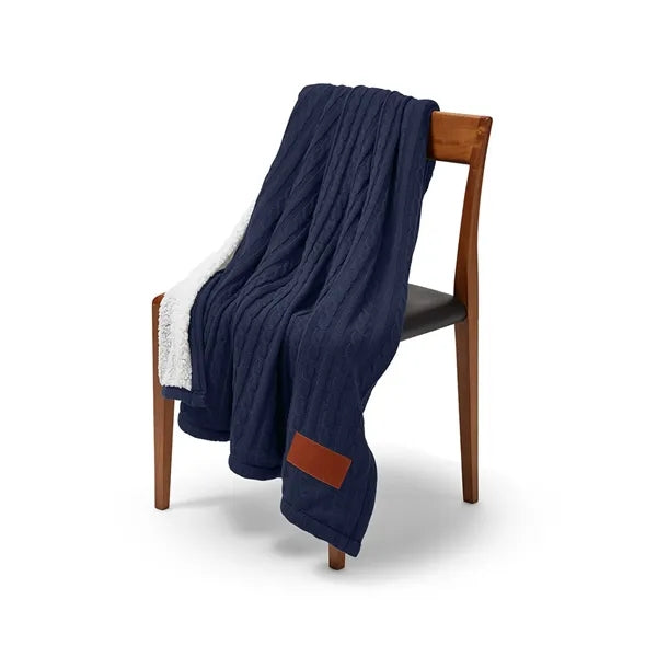 Leeman Cable Knit Sherpa Throw