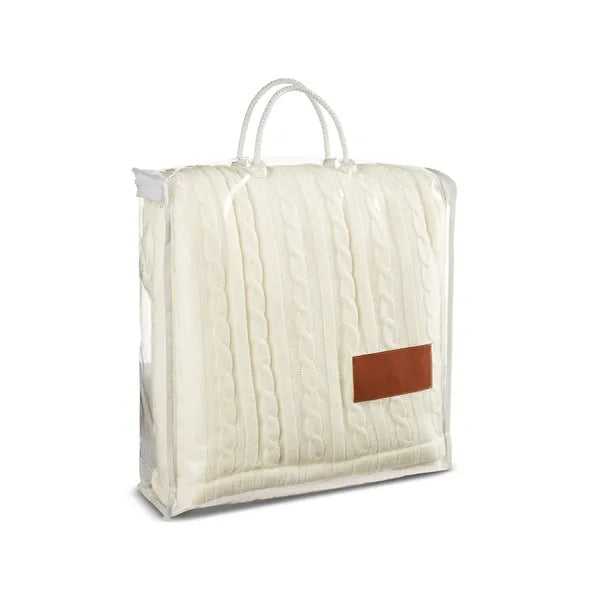 Leeman Cable Knit Sherpa Throw