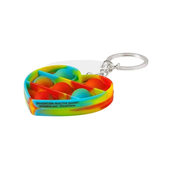 Push Pop Bubble Heart Fidget Sensory Keychain