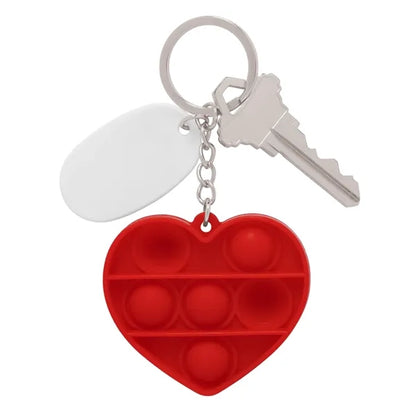 Push Pop Bubble Heart Fidget Sensory Keychain