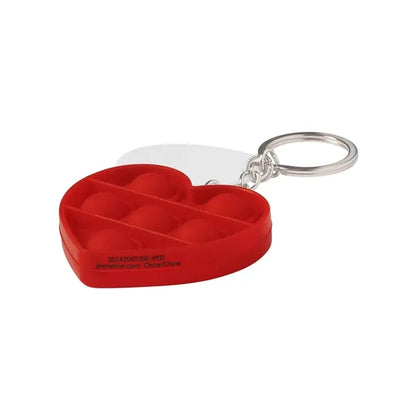 Push Pop Bubble Heart Fidget Sensory Keychain