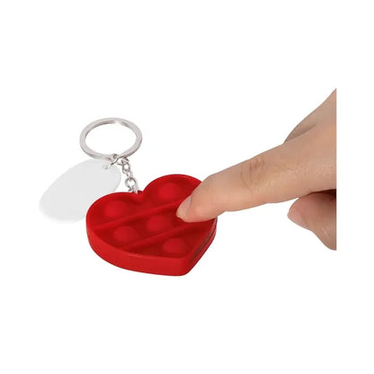 Push Pop Bubble Heart Fidget Sensory Keychain