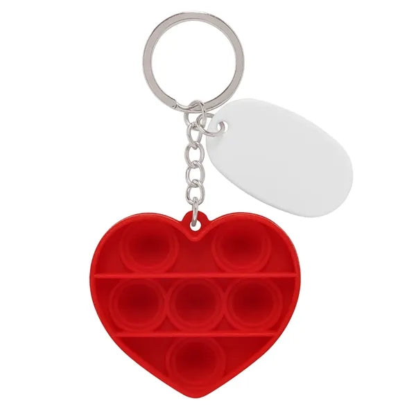 Push Pop Bubble Heart Fidget Sensory Keychain