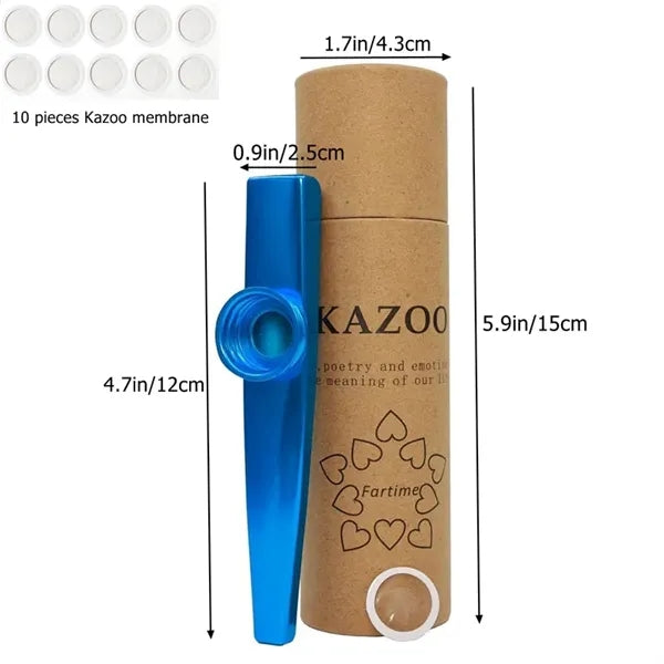 Metal Kazoo with Diaphragms & Gift Box