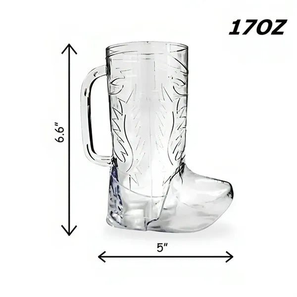 17oz Large Creative Cowboy Boot Mugs Hard Plastic