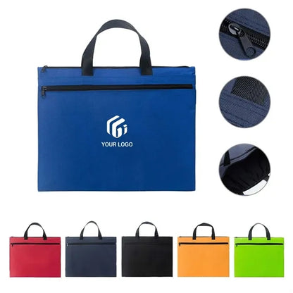 Portable thick zipper pouch conference document briefcase