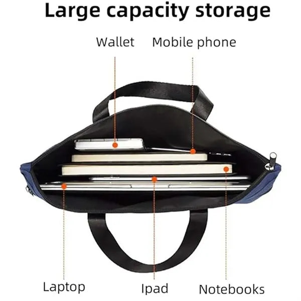 Portable thick zipper pouch conference document briefcase