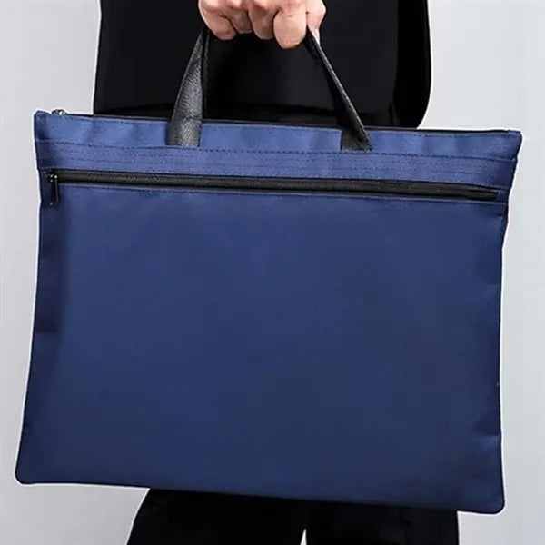 Portable thick zipper pouch conference document briefcase