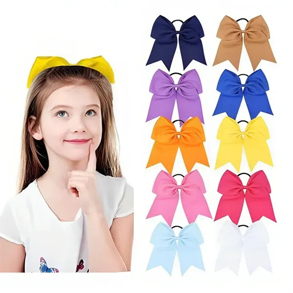 8 Inch Large Bow Hair Elastics for Girls
