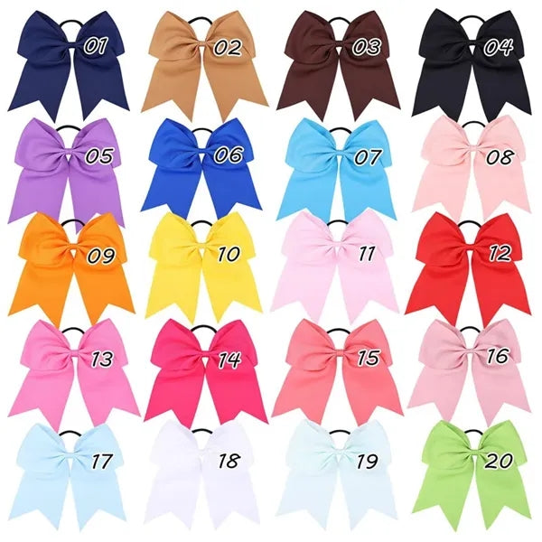 8 Inch Large Bow Hair Elastics for Girls