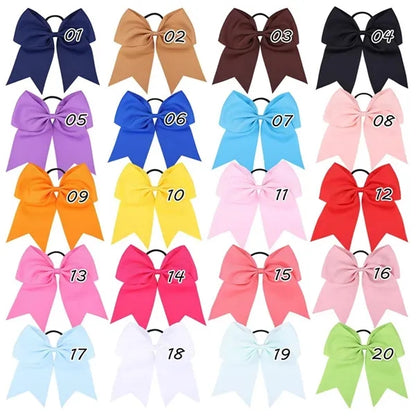 8 Inch Large Bow Hair Elastics for Girls