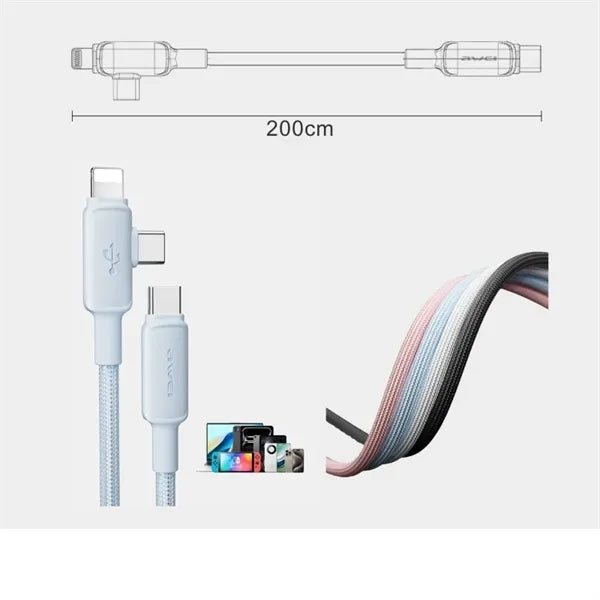 2-in-1 USB C Lightning Charging Cable