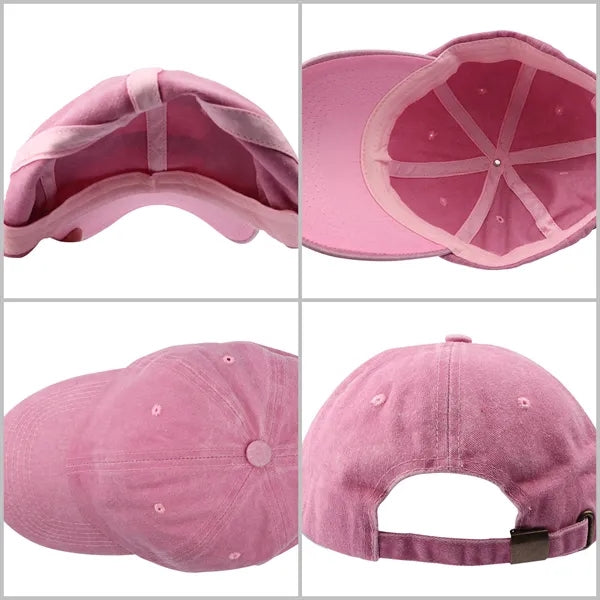 Vintage Washed Baseball Cap W/ Adjustable Size&Ponytail Slot