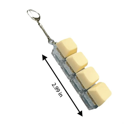 Single Row Four Button Decompression Toy Keychain With Light
