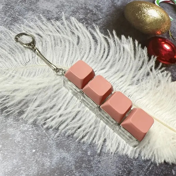 Single Row Four Button Decompression Toy Keychain With Light